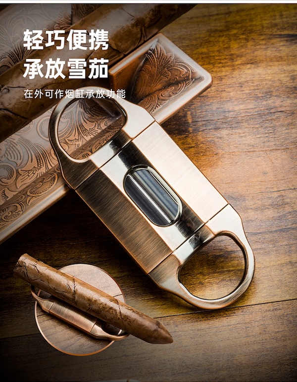 「Lubinski 台灣官方總代理」魯賓斯基 三直衝打火機+V型剪刀+鋅合金煙灰缸 雪茄工具套裝｜Capadura｜