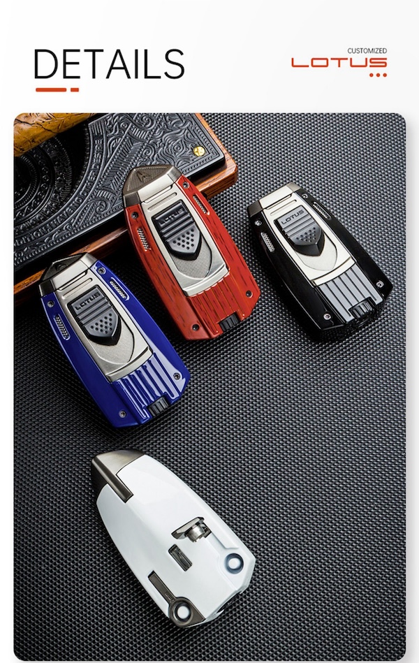 「Lubinski 台灣官方總代理」LOTUS蓮花 時尚個性二直衝聚火金屬雪茄打火機｜Capadura｜,雪茄課程,雪茄館,cigar,Capadura,非古雪茄