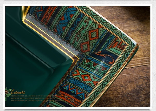 「Lubinski 台灣官方總代理」陶骨瓷方形台式兩槽雪茄煙灰缸|Capadura|,雪茄課程,雪茄館,cigar,Capadura,非古雪茄