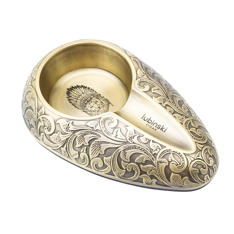 「Lubinski 台灣官方總代理」新款雪茄煙灰缸鋅合金復古個性單人家用辦公室大容量雪茄架 | Capadura｜雪茄館