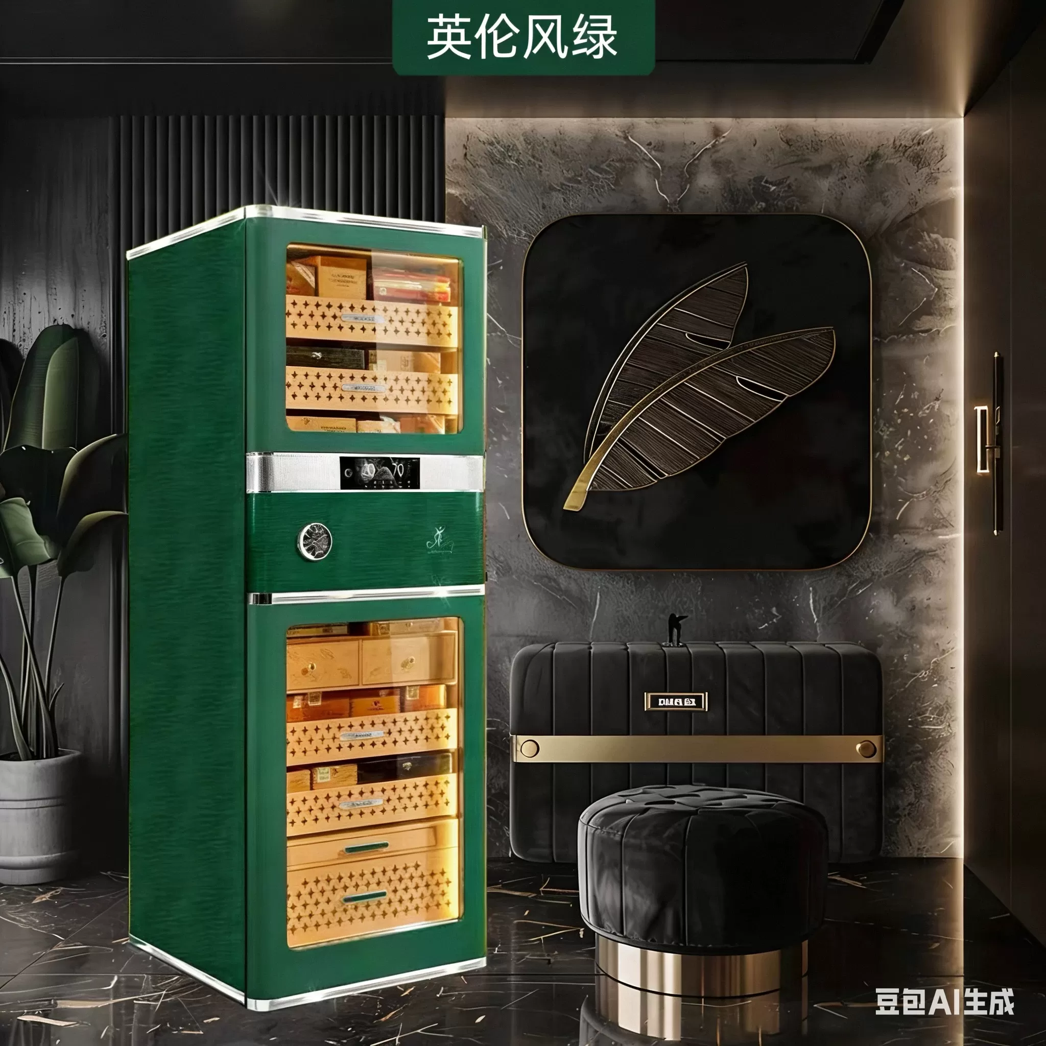 Lubinski台灣官方總代理 美晶 雙RR880雪茄櫃新款WIFI智慧保濕櫃 勞斯萊斯工藝CAPADURA