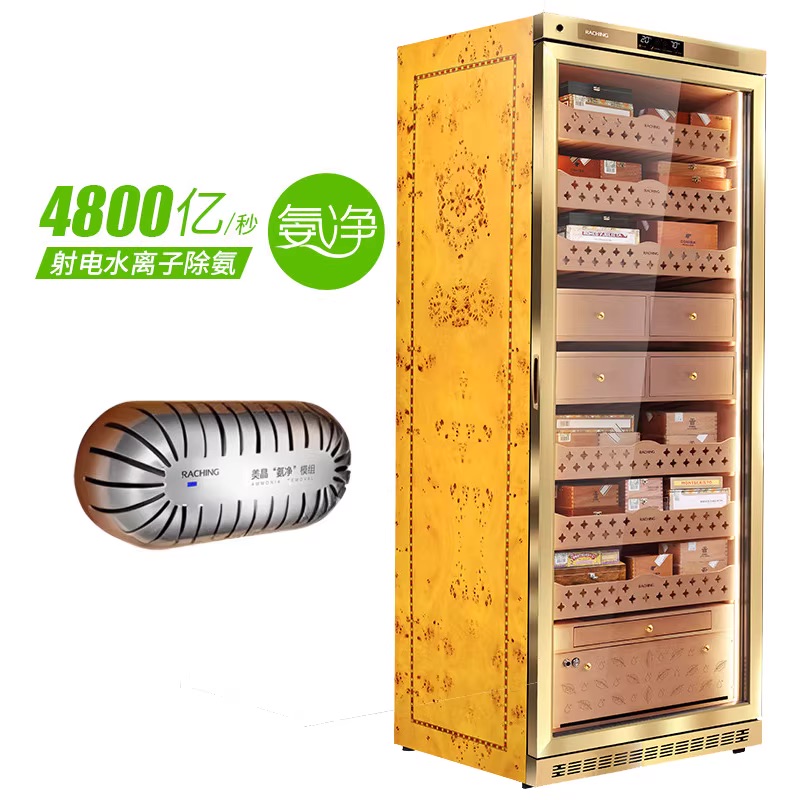 Lubinski台灣官方總代理美晶雪茄櫃MON5800A智慧水平線實木恆溫恆濕壓縮機保濕櫃CAPADURA