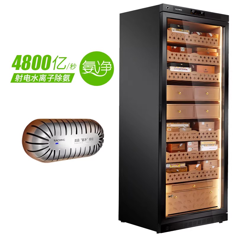 Lubinski台灣官方總代理美晶雪茄櫃MON5800A智慧水平線實木恆溫恆濕壓縮機保濕櫃CAPADURA