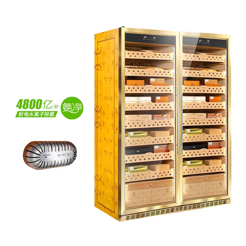 Lubinski台灣官方總代理美晶雪茄櫃水平線SD800雙門雪茄恆溫恆濕壓縮機保濕櫃CAPADURA