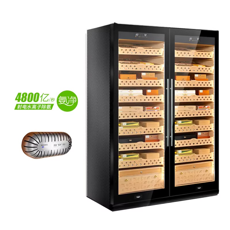 Lubinski台灣官方總代理美晶雪茄櫃水平線SD800雙門雪茄恆溫恆濕壓縮機保濕櫃CAPADURA