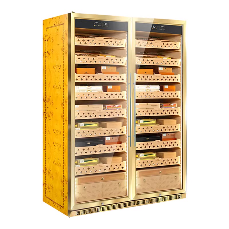 Lubinski台灣官方總代理美晶雪茄櫃水平線SD800雙門雪茄恆溫恆濕壓縮機保濕櫃CAPADURA