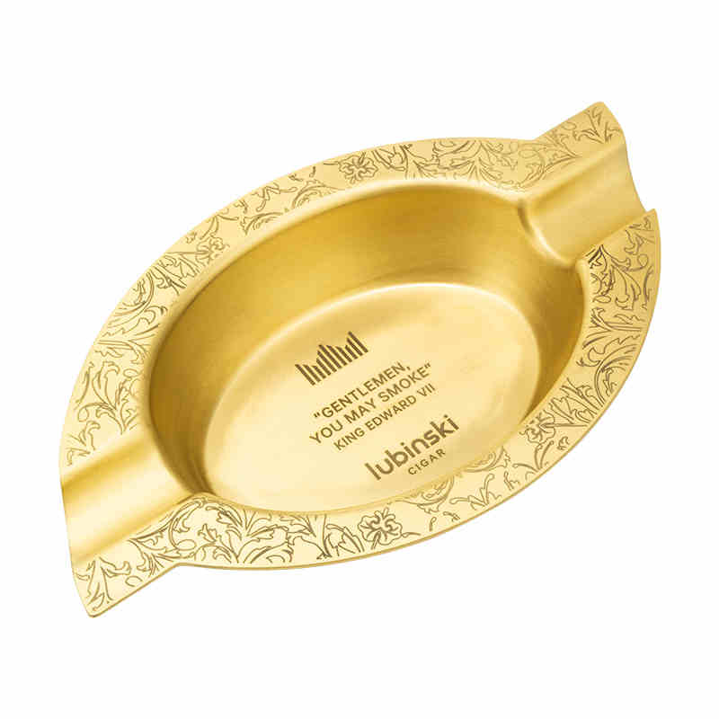 「Lubinski 台灣官方總代理」魯賓斯基 復古黃銅雙槽雪茄煙灰缸禮盒｜Capadura｜