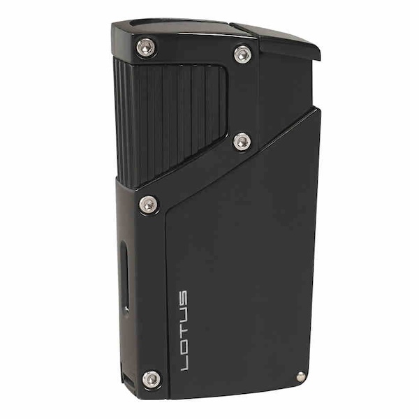 「Lubinski 台灣官方總代理」LOTUS 蓮花 進口四噴火焰雪茄打火機附雪茄剪｜Capadura｜