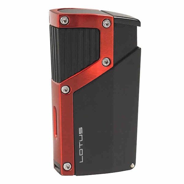 「Lubinski 台灣官方總代理」LOTUS 蓮花 進口四噴火焰雪茄打火機附雪茄剪｜Capadura｜