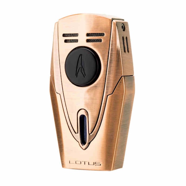 「Lubinski 台灣官方總代理」LOTUS蓮花 鋅合金雙衝藍焰聚火雪茄打火機｜Capadura｜