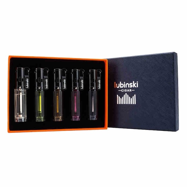 「Lubinski 台灣官方總代理」砂輪單直衝藍焰雪茄打火機禮盒套裝｜Capadura｜