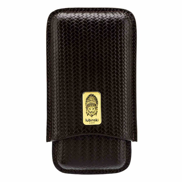 「Lubinski 台灣官方總代理」雪茄便攜皮套3支2支裝牛皮保濕管｜Capadura｜
