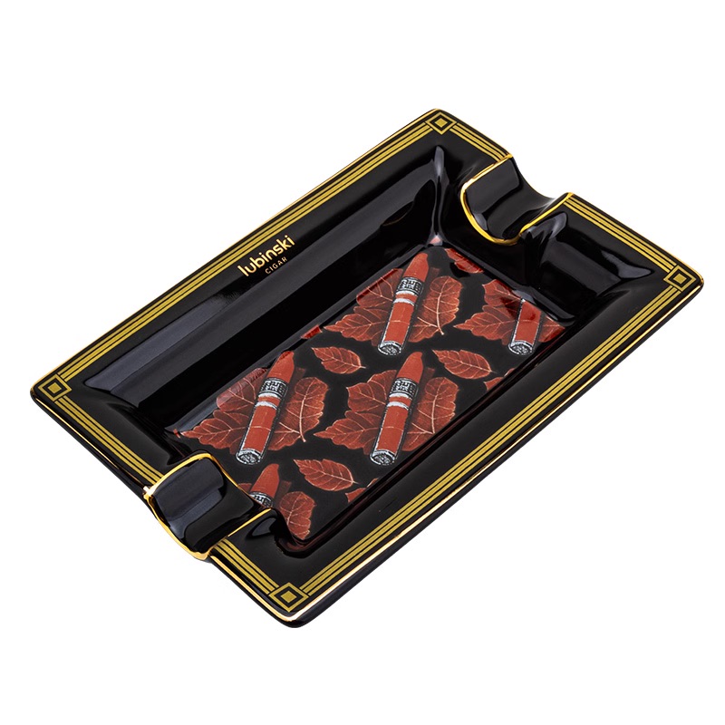 「Lubinski 台灣官方總代理」雪茄煙灰缸陶骨瓷時尚個性創意二槽雙人小型持灰器家庭用、煙灰缸 | Capadura｜雪茄館