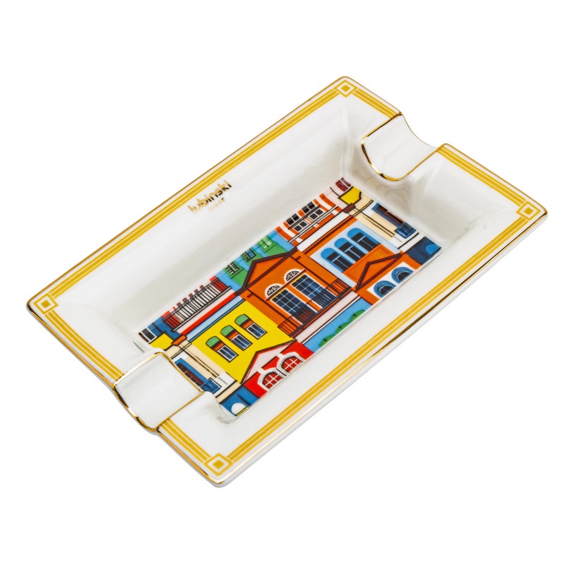 「Lubinski 台灣官方總代理」雪茄煙灰缸陶骨瓷時尚個性創意二槽雙人小型持灰器家庭用、煙灰缸 | Capadura｜雪茄館