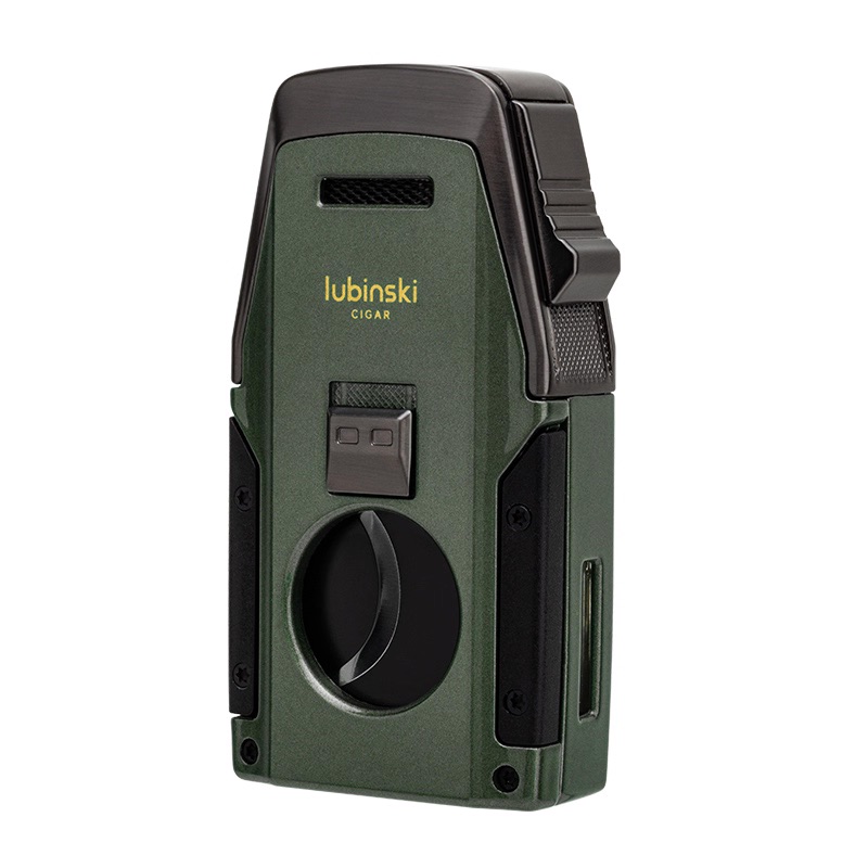 「Lubinski 台灣官方總代理」多功能雪茄打火機藍焰聚火雙直衝金屬鋒利剪刀開孔器煙托| Capadura｜雪茄館