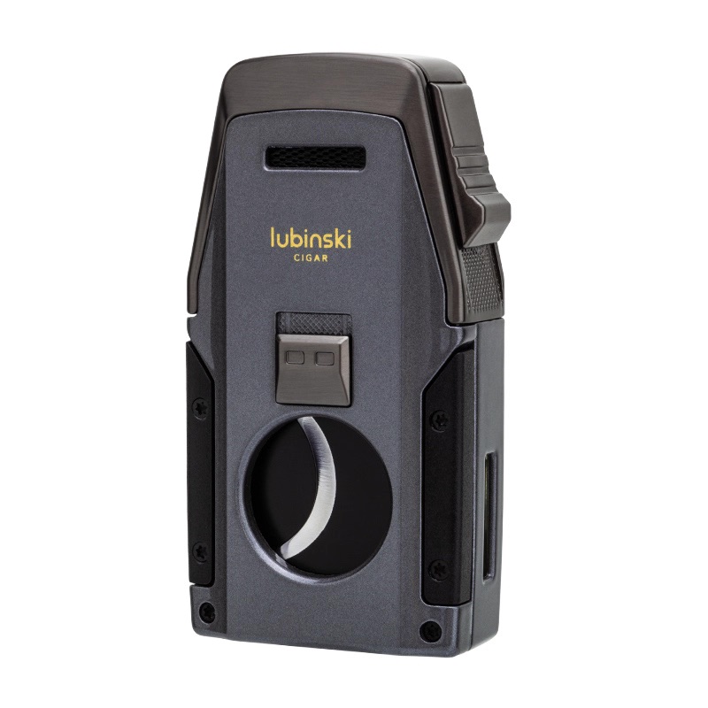 「Lubinski 台灣官方總代理」多功能雪茄打火機藍焰聚火雙直衝金屬鋒利剪刀開孔器煙托| Capadura｜雪茄館