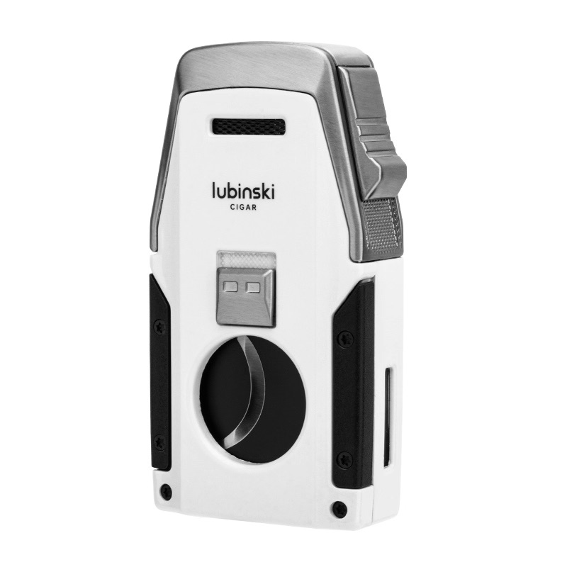 「Lubinski 台灣官方總代理」多功能雪茄打火機藍焰聚火雙直衝金屬鋒利剪刀開孔器煙托| Capadura｜雪茄館