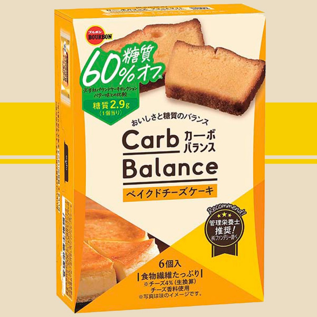 日本BOURBON膳食纖維減糖烘焙起司蛋糕6入