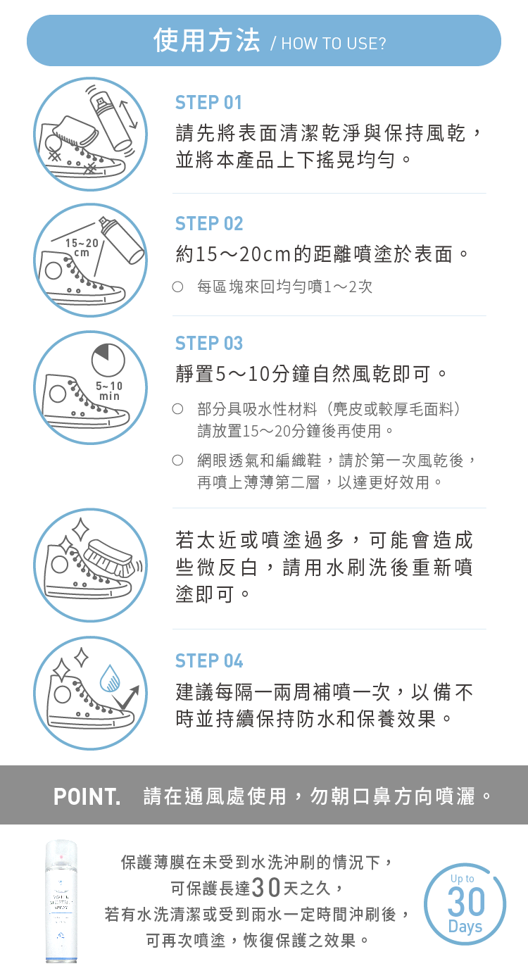 【防御工事】透氣長效防水噴霧280ml（白標）