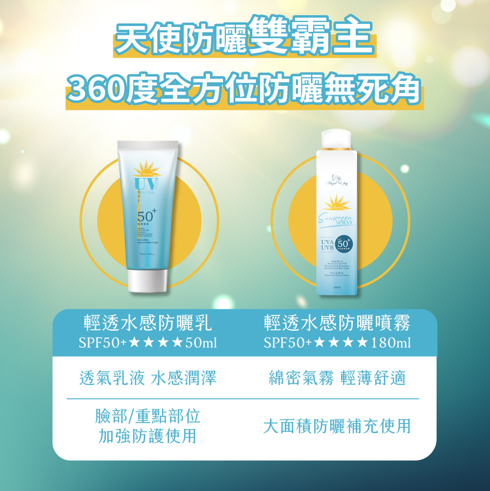 【Angel key】輕透水感防曬噴霧 SPF50+★★★★ 180ml