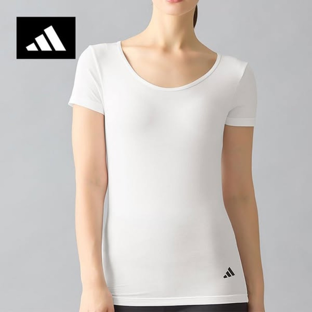 日本adidas女款吸汗速乾圓領短袖T恤
