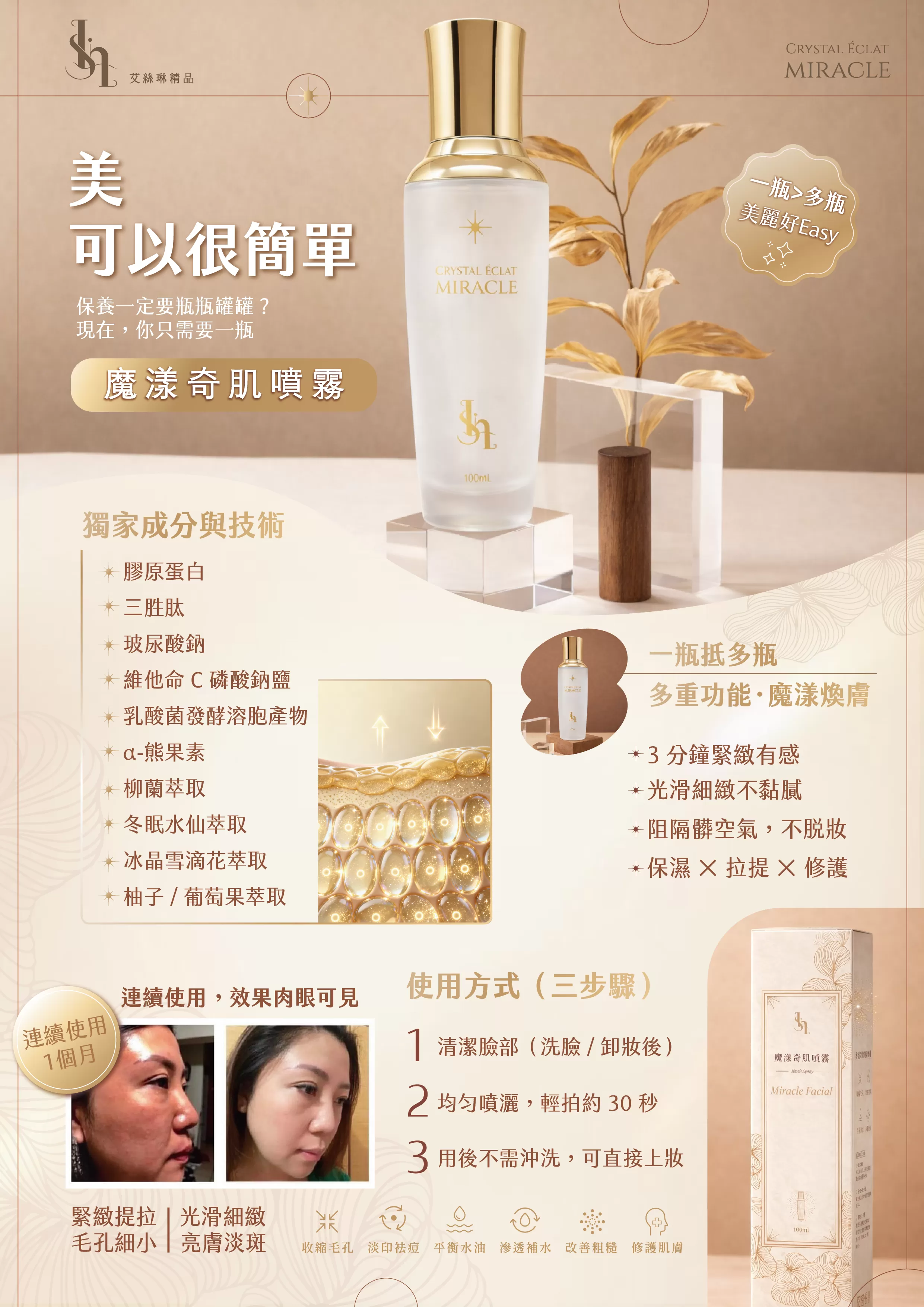 魔漾奇肌噴霧(單入),會員95折,U60620001,魔漾奇肌噴霧(單入),保濕澎潤,緊緻拉提