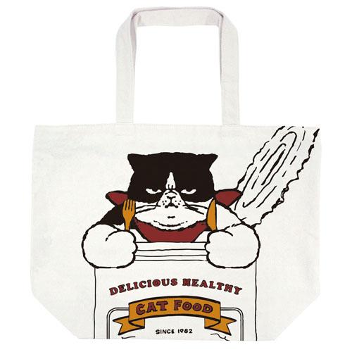 在罐頭裡的臭臉貓咪,bag809-079,在罐頭裡的臭臉貓咪,マツネコ缶詰,日本帆布手提包|ToteBag,橫式A4包|横型トートバッグ