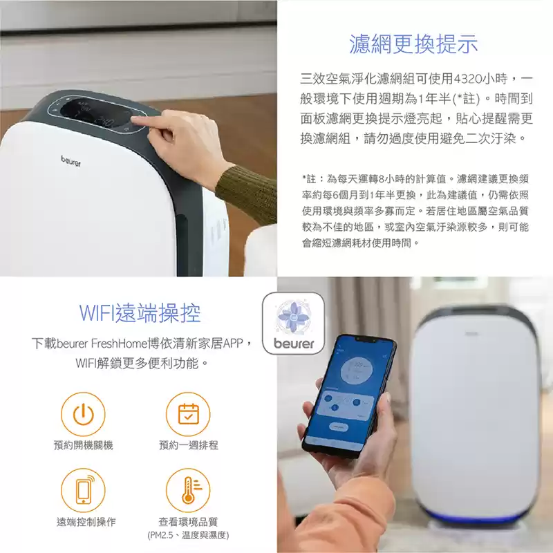 德國博依智能高效WIFI空氣清淨機LR500