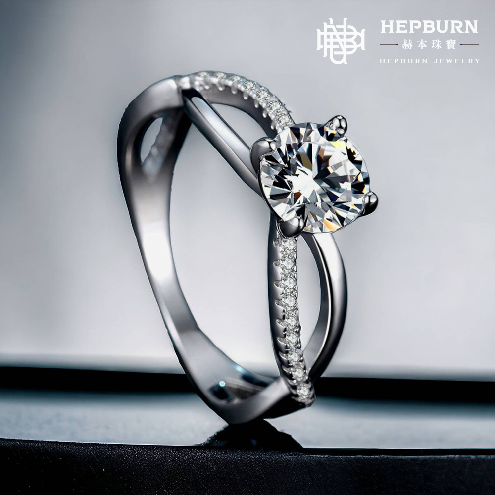 【赫本珠寶】S925曼妙彩帶莫桑鑽戒指(1克拉)