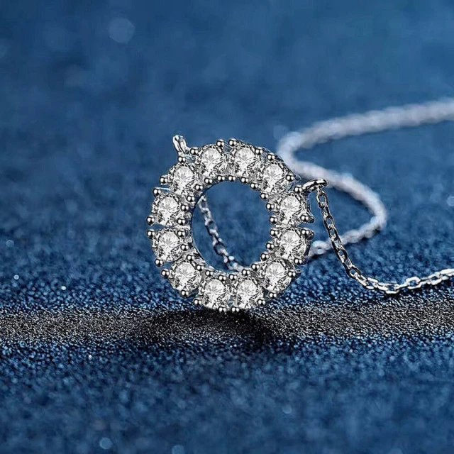 【赫本珠寶】圓鎖銀河之光莫桑S925銀吊墜(1.2克拉)