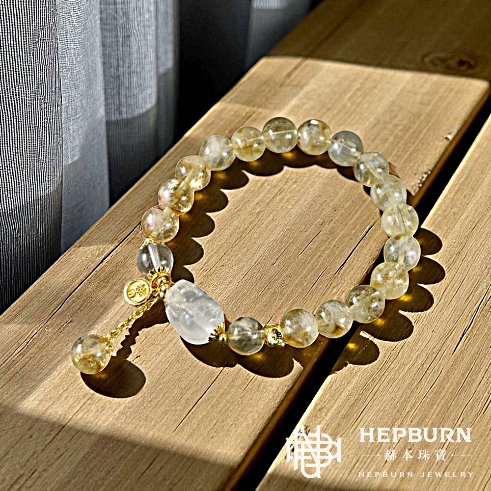 【赫本珠寶】設計款-招財豼貅蜂蜜奶蓋黃塔晶手鍊