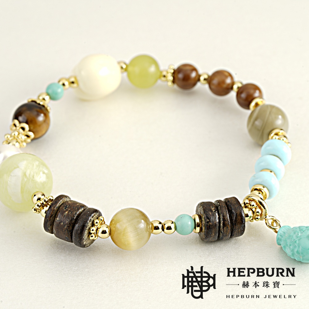 【赫本珠寶】青提庫克愛心小青魚沉香手鍊