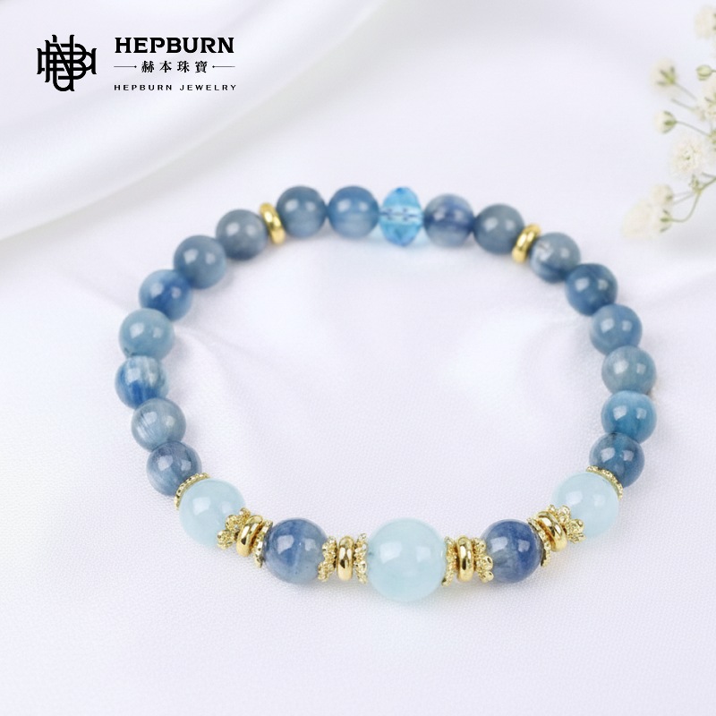 【赫本珠寶】設計款-清流定錨・藍晶石海藍寶手鍊
