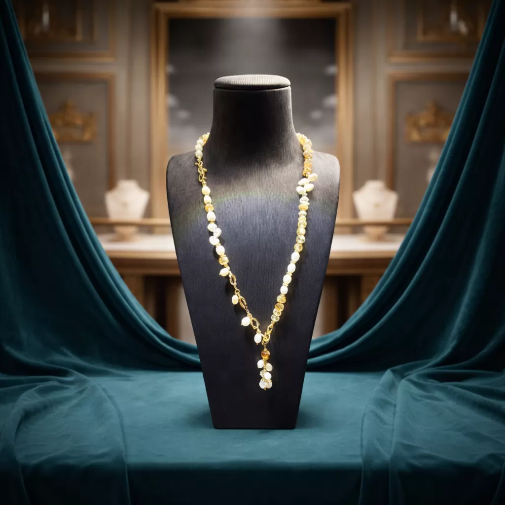 【赫本珠寶】設計款 - 淡水珍珠黃水晶三件套