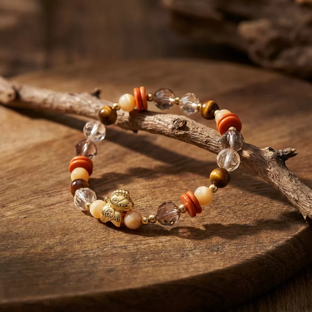 【赫本珠寶】設計款 - 馬上有錢 · 虎眼石馬蹄貝手鍊,能量守護,質感開運,事業成功,天然石珠寶,招財設計