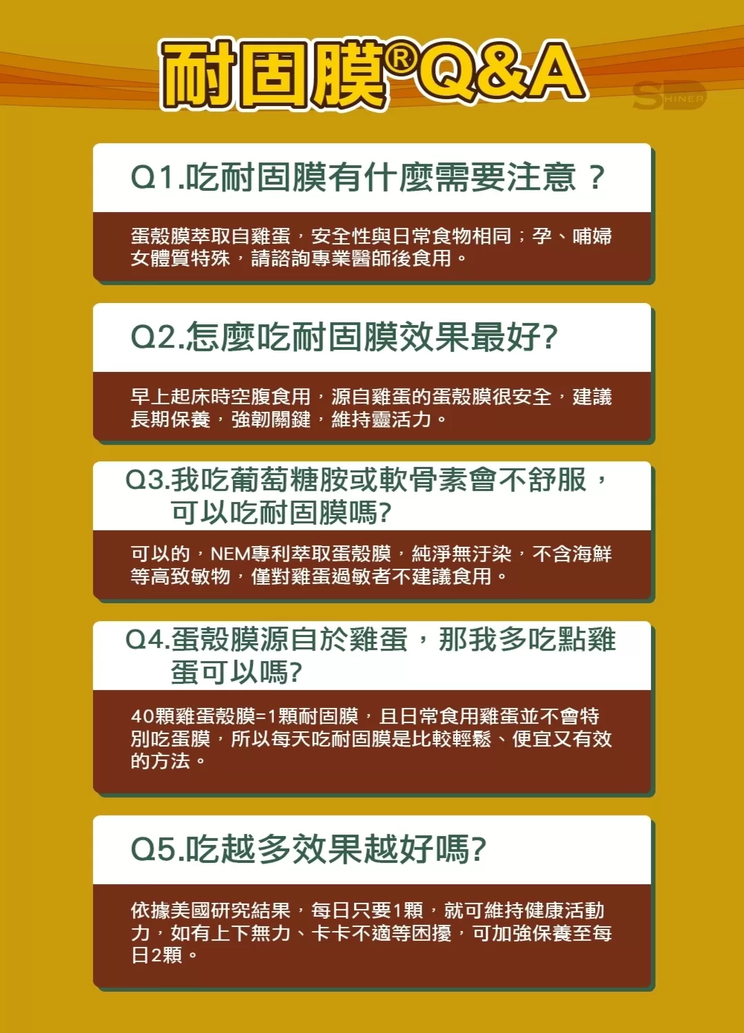 【SHINER】耐固膜®強化膠囊 (30顆/瓶),活力關節,玻尿酸,軟骨素,葡萄糖胺,舒緩關節