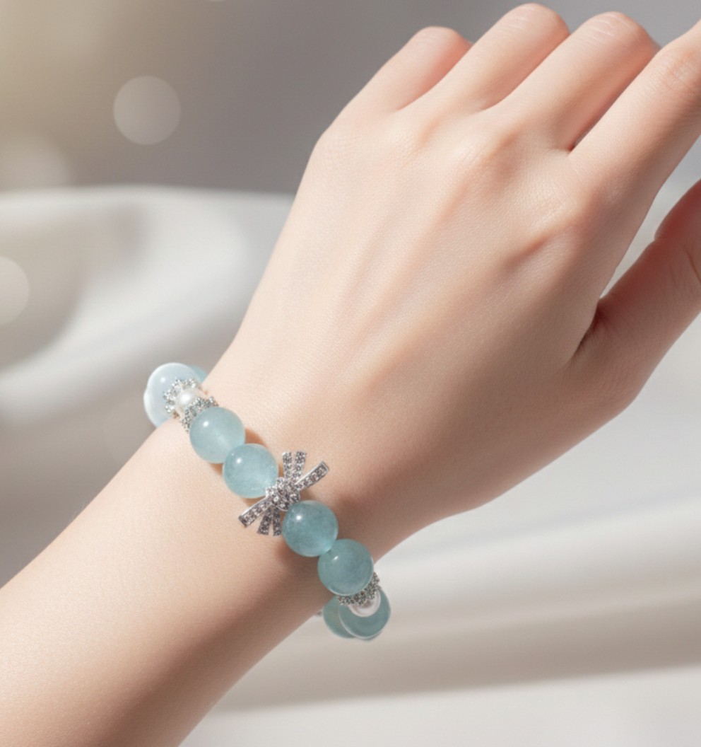 【赫本珠寶】水府靜財｜靜水生財海藍寶蝴蝶結手鍊(10mm),天然海藍澄澈療癒,20260129-398,【赫本珠寶】水府靜財｜靜水生財海藍寶蝴蝶結手鍊(10mm),所有商品,赫本珠寶