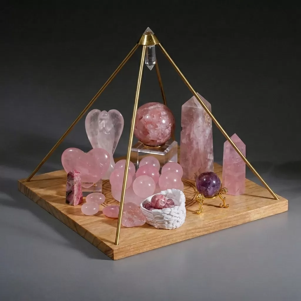 【赫本珠寶】沃格爾水晶金字塔擺件,能量黑科技,冥想工具,磁場穩定,天然水晶,風水擺飾