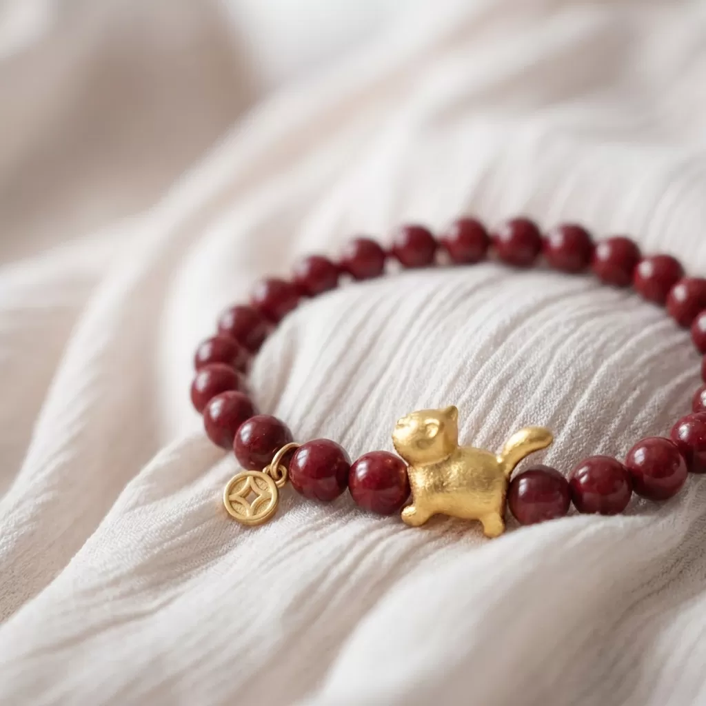 【赫本珠寶】設計款 - 紫氣東來天然紫金砂招財貓手鍊(6mm),6mm串珠,開運飾品,能量手串,招貴人,避邪轉運