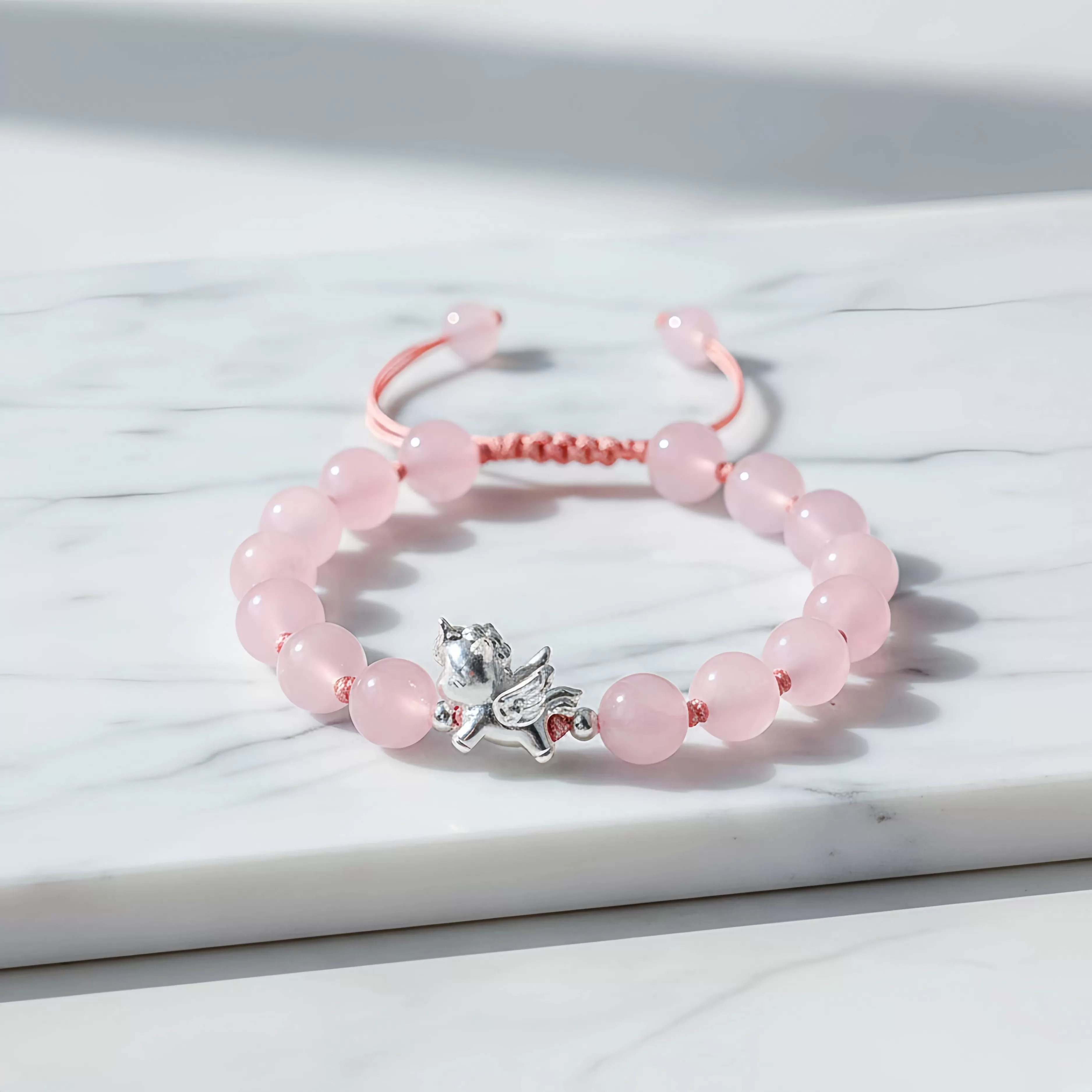 【赫本珠寶】設計款-天馬啟運 · 999純銀粉水晶手鍊,葡萄石,999純銀,天馬啟運,希望之石,開運手鍊