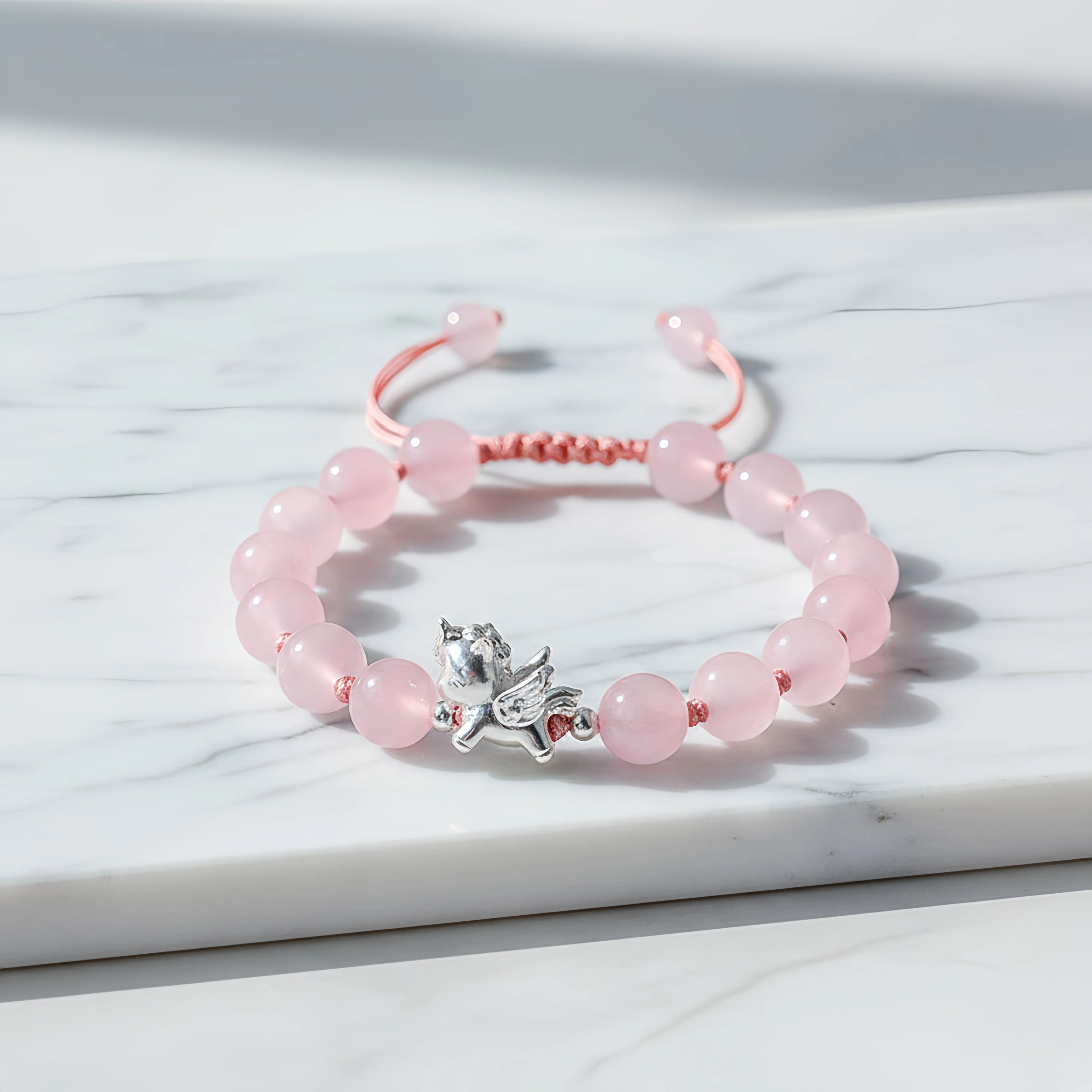 【赫本珠寶】設計款-天馬啟運 · 999純銀粉水晶手鍊,葡萄石,999純銀,天馬啟運,希望之石,開運手鍊