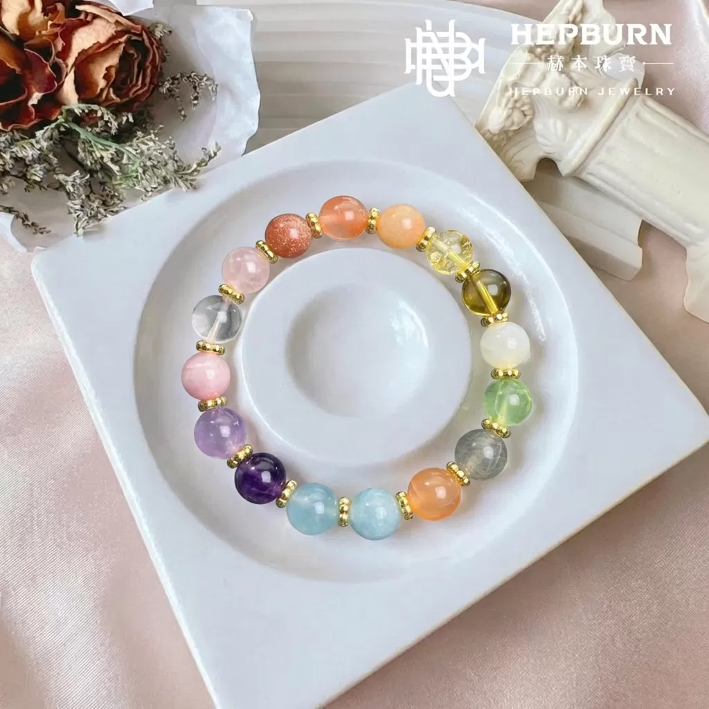 【赫本珠寶】設計款-萬事俱備多寶手鍊,質感飾品,招財避邪,水晶串珠,全方位運勢,天然石設計