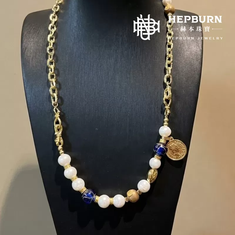 【赫本珠寶】設計款 - 淡水珍珠四件套,：QueenDom,赫本珠寶,翡翠項鍊,珍珠毛衣鍊,淡水珍珠