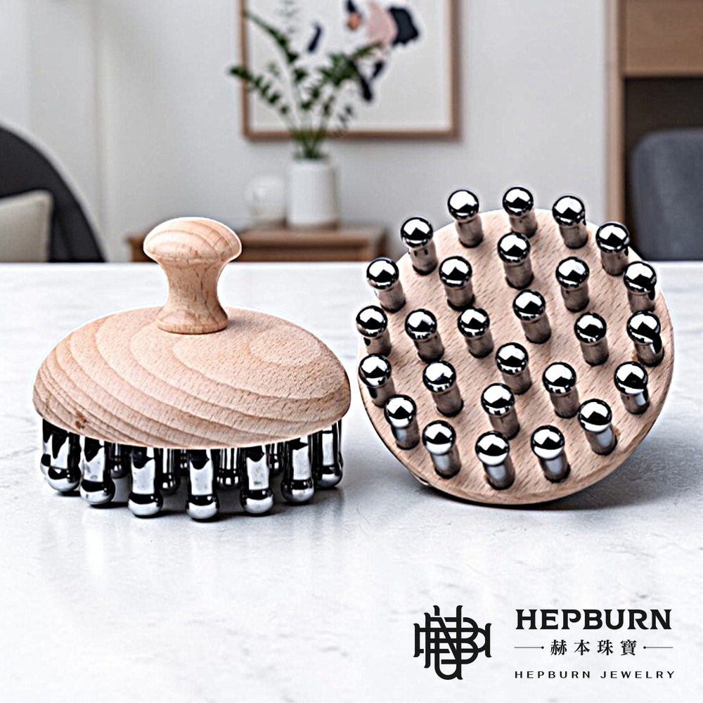 【赫本珠寶】量子x太赫茲經絡27齒圓款按摩梳｜能量共振｜釋放量子能量與太赫茲波,養生工具,居家SPA,改善睡眠,全身按摩,能量共振