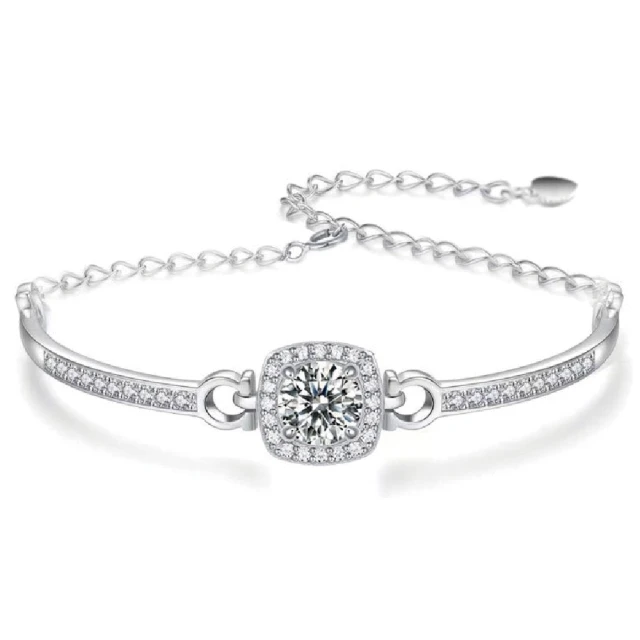 【赫本珠寶】方包S925閃耀莫桑鑽手鍊(一克拉),D039,【赫本珠寶】方包S925閃耀莫桑鑽手鍊(一克拉),S925純銀打造,所有商品,赫本珠寶