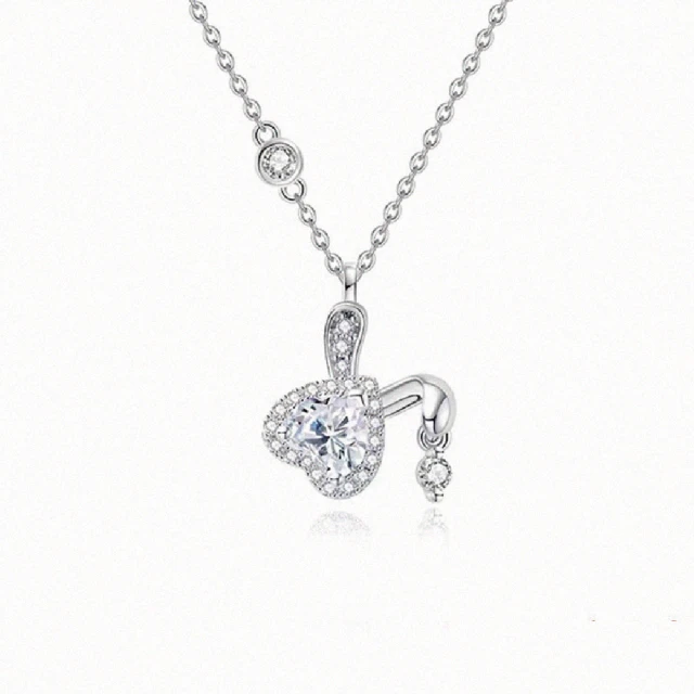 【赫本珠寶】S925純銀愛心兔耳莫桑鑽項鏈(80分),U42960003,【赫本珠寶】S925純銀愛心兔耳莫桑鑽項鏈(80分),S925純銀鑲嵌,所有商品,赫本珠寶