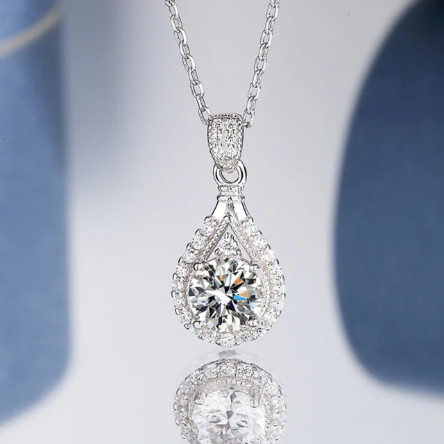 【赫本珠寶】S925經典水滴莫桑鑽項鏈（1克拉）,U42960005,【赫本珠寶】S925經典水滴莫桑鑽項鏈（1克拉）,S925純銀項鏈,所有商品,赫本珠寶