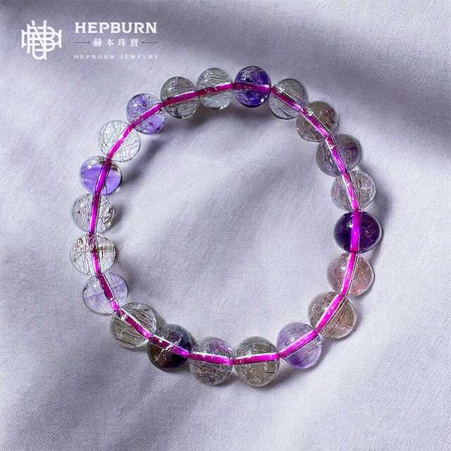 【赫本珠寶】高能量精品超七水晶-七脈輪手鍊(9mm),161,【赫本珠寶】高能量精品超七水晶-七脈輪手鍊(9mm),精品超七水晶-七脈輪,對應七脈輪增強能量,招貴人提升好運