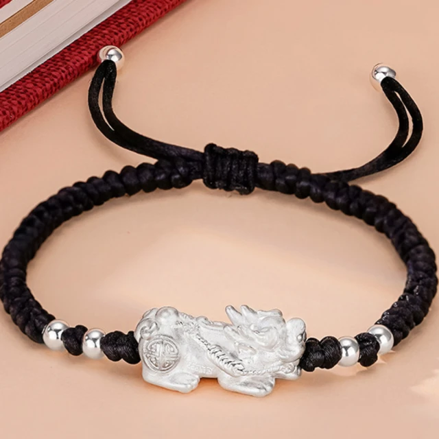 【赫本珠寶】999足銀招財貔貅編織手環,JGDK09001,【赫本珠寶】999足銀招財貔貅編織手環,招財貔貅,所有商品,赫本珠寶