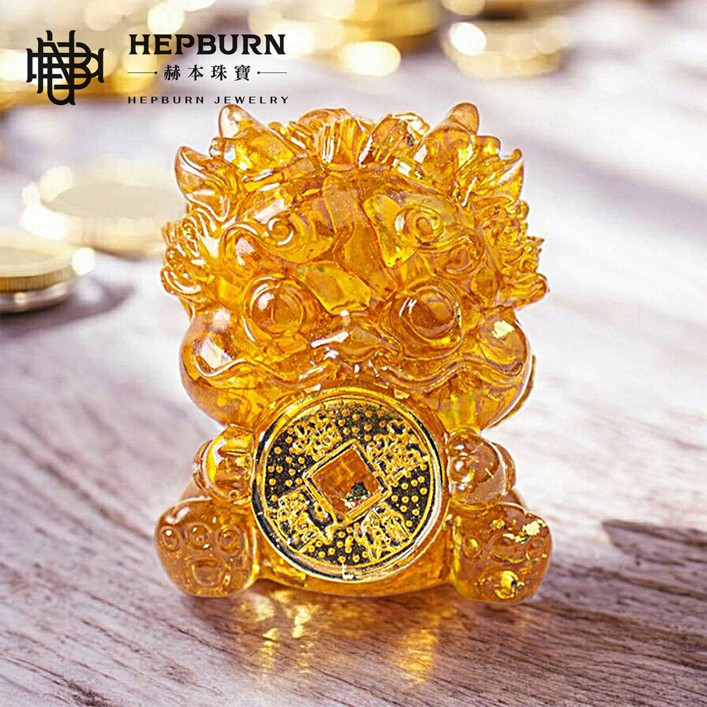 【赫本珠寶】奧剛吞金獸擺飾-黃水晶,奢華飾品,招財運,風水擺設,天然水晶,正能量守護